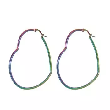 Модные ювелирные изделия из нержавеющей стали персиковое сердце серьги для женщин 1