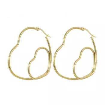 Модные ювелирные изделия из нержавеющей стали персиковое сердце серьги для женщин 1