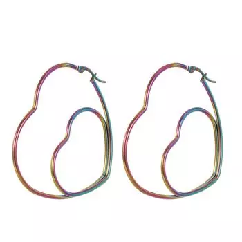 Модные ювелирные изделия из нержавеющей стали персиковое сердце серьги для женщин 1