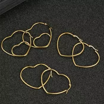 Модные ювелирные изделия из нержавеющей стали персиковое сердце серьги для женщин 1