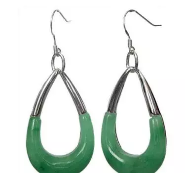 Модные ювелирные изделия из стерлингового серебра 925 пробы, драгоценные камни, зеленое кольцо, обруч, синие серьги с крючком