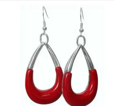 Модные ювелирные изделия из стерлингового серебра 925 пробы с драгоценными камнями, красное кольцо, обруч, синие серьги с крючком