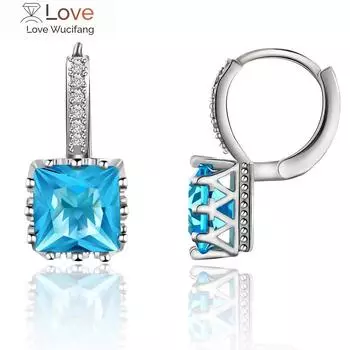 Модные ювелирные изделия Креативные квадратные кристаллы из австрийского небольшого свежего циркона Серьги Разноцветные простые серьги красный