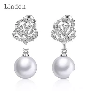 Модные ювелирные изделия Lindon, нежные серьги для женщин, подарок на годовщину, женские капли для ушей белый