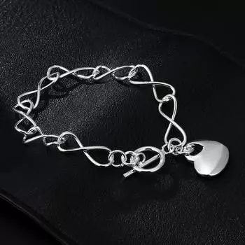 Модные ювелирные изделия, медное покрытие, серебряные украшения S925, женское сердце, 8 фигур, кулон, центральный браслет, ювелирные изделия