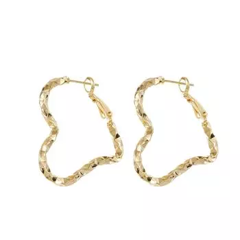 Модные ювелирные изделия, медные серьги в форме персикового сердца для женщин 1