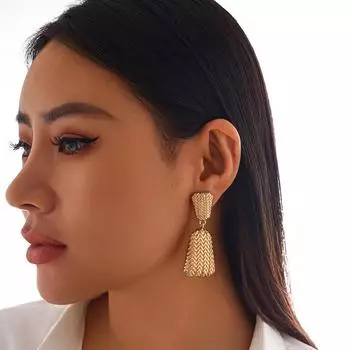 Модные ювелирные изделия, нерегулярные квадратные серьги-гвоздики, хит продаж, массивные серьги золотого, серебряного цвета с геометрическим рисунком для женщин, аксессуары Y2K