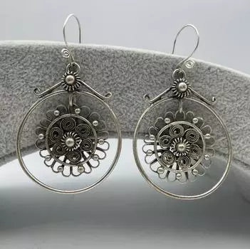 Модные ювелирные изделия, пары серебряных украшений Мяо, серьги в стиле племени Sway