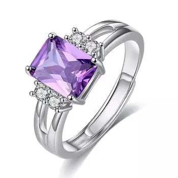 Модные ювелирные изделия Простое атмосферное квадратное цирконовое кольцо для женщин, ретро-аксессуары для ювелирных изделий с высоким темпераментом