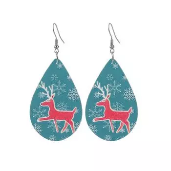 Модные ювелирные изделия, рождественские серьги-капли из дерева со снежинками для женщин 1