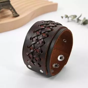 Модные ювелирные изделия ручной работы браслет из натуральной кожи с плетением манжет для мужчин коричневый