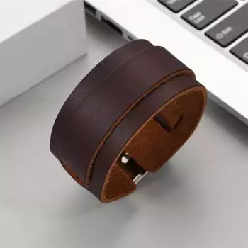 Модные ювелирные изделия ручной работы браслет из натуральной кожи с плетением манжет для мужчин коричневый
