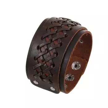 Модные ювелирные изделия ручной работы браслет из натуральной кожи с плетением манжет для мужчин коричневый