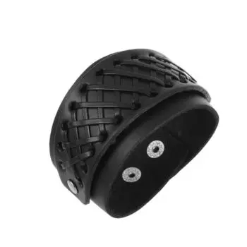 Модные ювелирные изделия ручной работы браслет из натуральной кожи с плетением манжет для мужчин чёрный