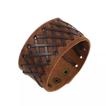 Модные ювелирные изделия ручной работы браслет из натуральной кожи с плетением манжет для мужчин коричневый