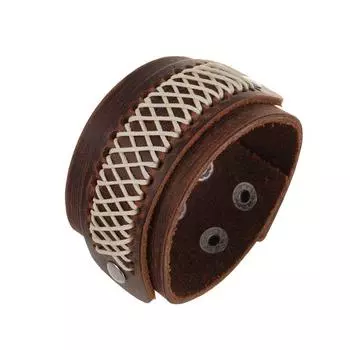 Модные ювелирные изделия ручной работы браслет из натуральной кожи с плетением манжет для мужчин коричневый