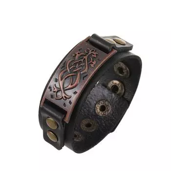 Модные ювелирные изделия ручной работы браслет из натуральной кожи с плетением манжет для мужчин чёрный