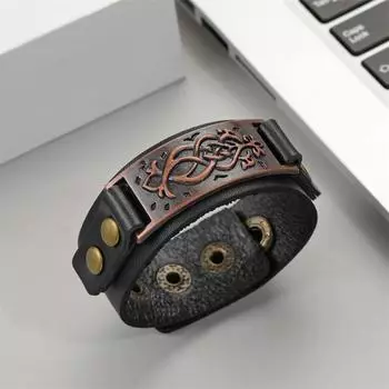 Модные ювелирные изделия ручной работы браслет из натуральной кожи с плетением манжет для мужчин чёрный