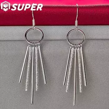 Модные ювелирные изделия с кисточками из стерлингового серебра 925 пробы 1.50*4.80cm