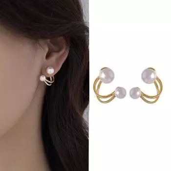 Модные ювелирные изделия, серьги с искусственным жемчугом, популярный дизайн, винтажные серьги-гвоздики с золотым покрытием для женщин, подарки