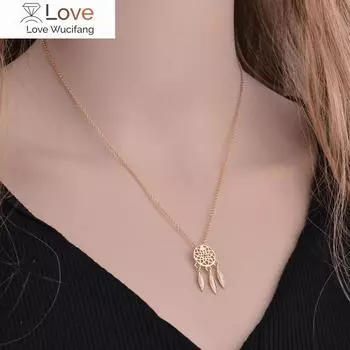 Модные ювелирные изделия серии Dream Catcher, изысканное ожерелье из сплава с полым кулоном, ожерелья для женщин, подарки золотой