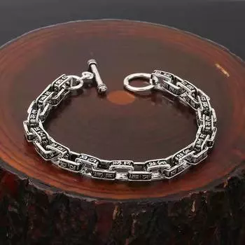 Модные ювелирные изделия в стиле ретро, индивидуальный мужской браслет, шестизначный браслет с мантрой, подарок на день рождения, ювелирные изделия на запястье 20cm