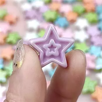 Модные ювелирные материалы, стерео бусины со звездами, 5 шт., креативный УФ-фантомный цвет для серег, аксессуары ручной работы, изготовление браслетов и ожерелий розовый