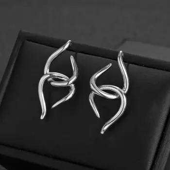 Модные ювелирные медные серьги для женщин серебряный