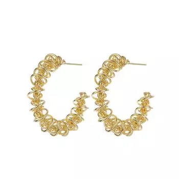 Модные ювелирные медные серьги для женщин золотой