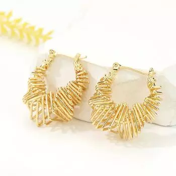 Модные ювелирные медные серьги для женщин золотой