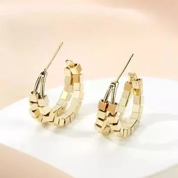 Модные ювелирные медные серьги для женщин золотой