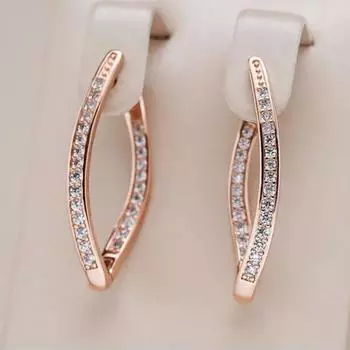 Модные V-образные геометрические серьги-капли для женщин и девочек, украшения для свадебной вечеринки с кристаллами и цирконами золотой