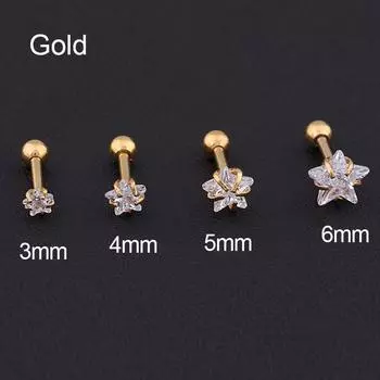 Модные вечерние подарки, мини-гвоздики, модные женские серьги, циркон, новый пятиконечный кристалл, 3-6 мм, ювелирные изделия-гвоздики со звездами 3 mm