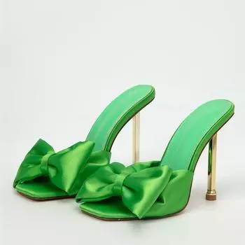 Модные вечерние туфли на высоком каблуке из металла, женские шелковые сандалии-гладиаторы с бабочкой, дизайнерские сандалии с открытым носком, летние женские туфли-лодочки 35