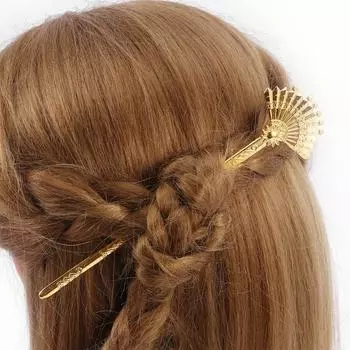 Модные веерообразные металлические серебряные палочки для еды шпилька для волос украшения для волос палочка для волос головной убор бронзовый