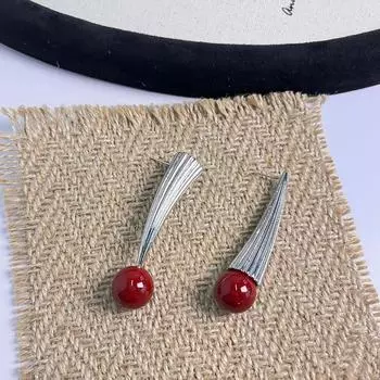 Модные веерообразные серьги из натурального агата в полоску цирка женские оригинальные темпераментные ретро серьги высокого класса