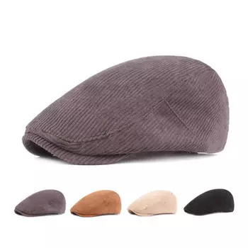 Модные вельветовые кепки газетчика осень-зима берет рог ретро кепка с козырьком вперед шляпа мужчины женщины универсальные кепки для отдыха на природе хаки