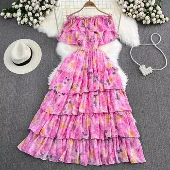 Модные весенне-летние новые женские платья One Size чёрный