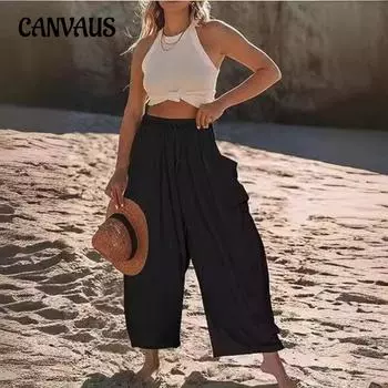 Модные весенне-летние темпераментные женские брюки в британском стиле, хлопковые и льняные брюки-арлекин с коллажем, повседневные брюки со средней талией S белый