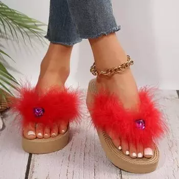 Модные весенне-летние женские тапочки, толстые женские теплые, размер 9, шлепанцы, домашние тапочки для женщин, пуховые тапочки для женщин 2024 36 чёрный