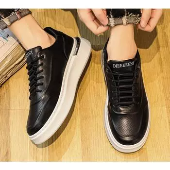 Модные весенне-осенние дизайнерские кожаные мужские туфли на плоской подошве с полой толстой подошвой, модные повседневные мужские кроссовки для активного отдыха на мягкой подошве 39