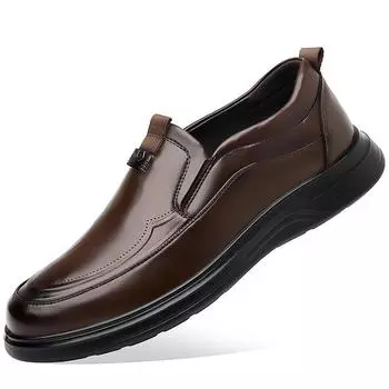 Модные весенне-осенние кожаные деловые мужские туфли Модные повседневные мужские мокасины с мягкой подошвой Дизайнерские однотонные туфли для вождения для мужчин 38