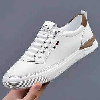 Модные весенне-осенние кожаные повседневные кроссовки для мужчин, дизайнерские белые спортивные туфли с мягкой подошвой, мужские модные легкие туфли для мужчин 38