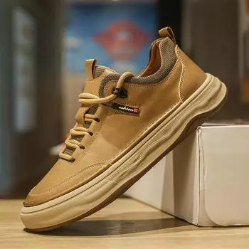 Модные весенне-осенние кожаные туфли для мужчин Новые дизайнерские весенне-осенние туфли на платформе для мужчин Модная спортивная обувь для активного отдыха для мужчин 38