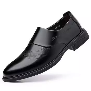 Модные весенне-осенние новые мужские мокасины износостойкие нескользящие удобные мужские туфли повседневные дышащие мужские кожаные туфли 38