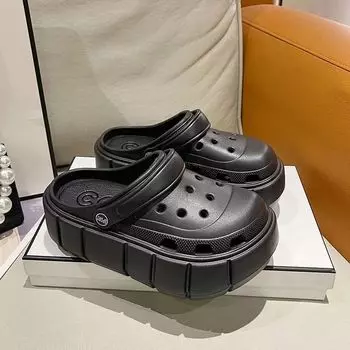 Модные весенне-осенние пляжные женские непромокаемые тапочки из ЭВА, сандалии Hoom, мягкая летняя уличная садовая обувь 41 белый