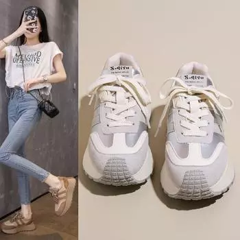 Модные весенне-осенние повседневные кроссовки на толстой подошве для детей, кроссовки Muffin с повышенной высотой, кроссовки Agan Shoes Winter Super Fire Pops Shoes 35 серебряный