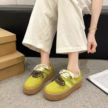 Модные весенне-осенние повседневные женские туфли на платформе, дизайнерские легкие кроссовки с мягкой подошвой для женщин, модные роскошные женские туфли 35 бежевый