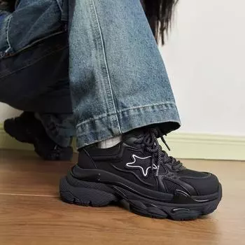 Модные весенне-осенние сетчатые дышащие туфли с толстой подошвой, спортивная обувь, повседневная обувь 35