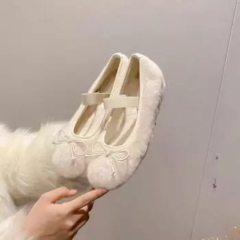 Модные весенне-осенние туфли для маленьких людей на высоком каблуке 5 см из французской шерсти, женские зимние туфли для улицы, бархатные нежные туфли Мэри Джейн 35 розовый